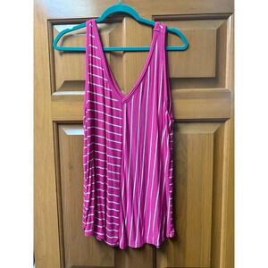 Pink striped XL Maurices tank top